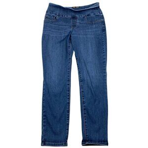 Lee Women's Jeans Size 8 Pull-On Medium Blue Denim Jeggings Stretch Casual